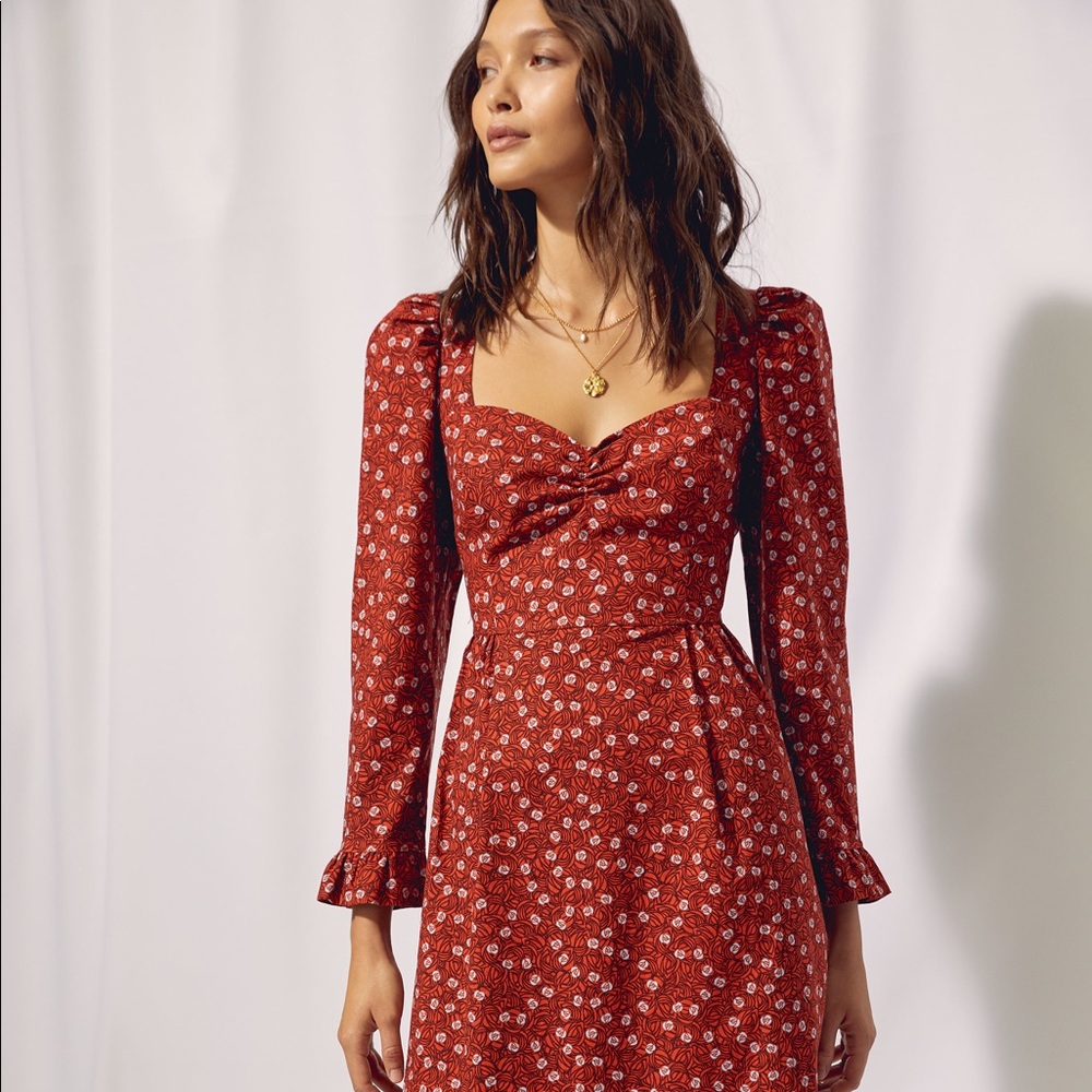 NWOT Aritzia Wilfred Polly Dress in Red (Size 0)